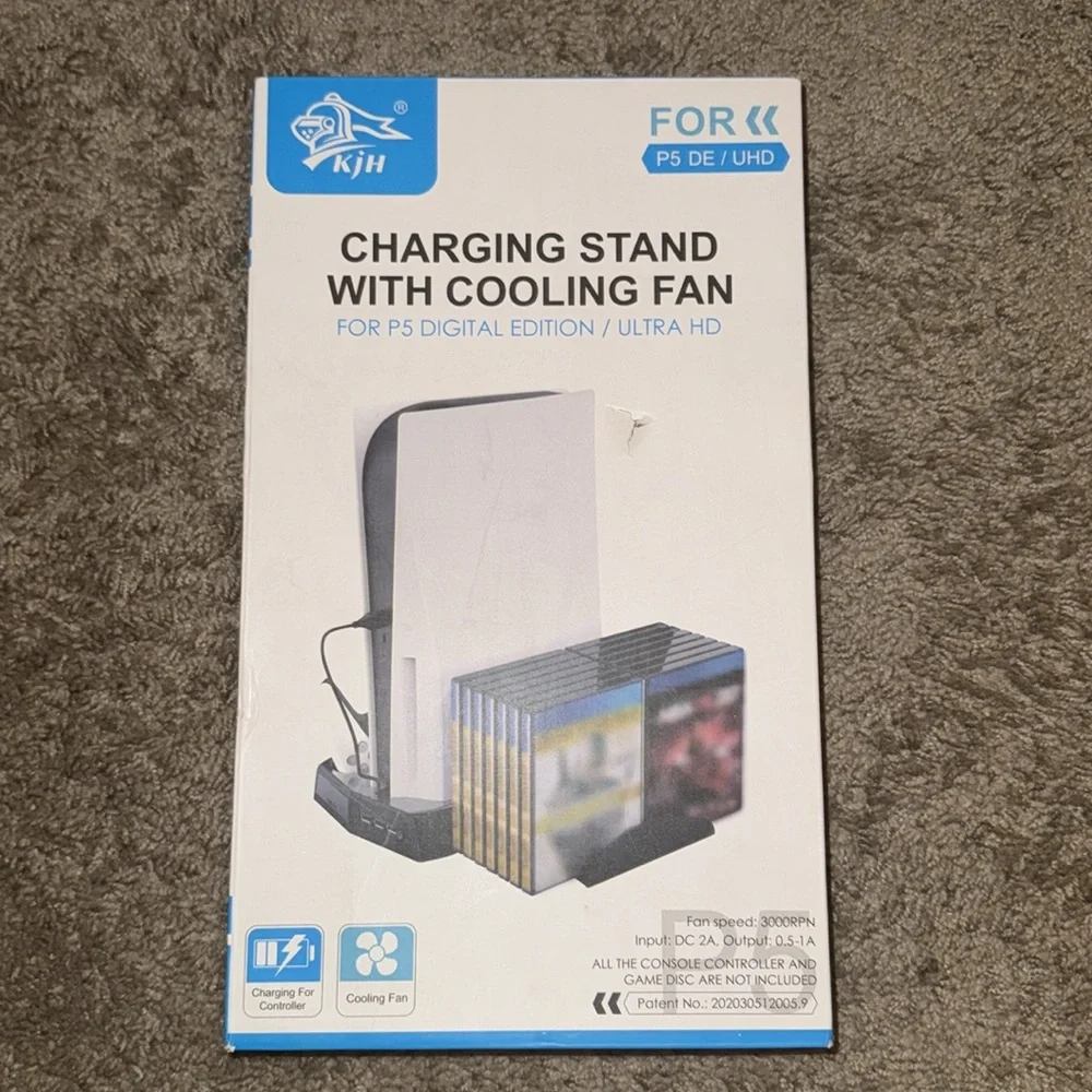 PS5 charging stand with cooling fan -New in box